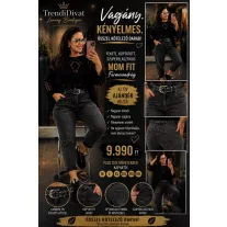   Plus Size Distressed Black High Waist Women's Jeans With Studded Belt "M1382-B" - 3XL