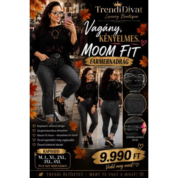 Plus Size Distressed Black High Waist Women's Jeans With Studded Belt "M1382-B" - 3XL