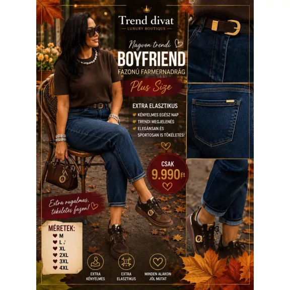 Plus size high waist mid blue women's mom fit jeans with brown belt "MK201-1" - 3XL