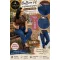 Plus size high waist dark blue women's balloon fit jeans with brown belt "MK281" - L
