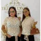 Elegant lace blouse with turtleneck "M13288" - Beige