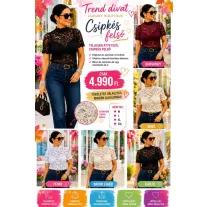   Elegant lace blouse with turtleneck "M13288" - Black