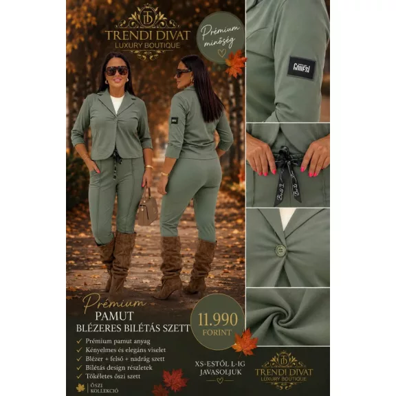 Two-piece set with billet blazer and hem-stitched trousers - Burgundi