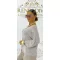 V-neck, bat sleeve, soft fit women's knitted top - Mid Brown