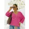 V-neck, bat sleeve, soft fit women's knitted top - Pink