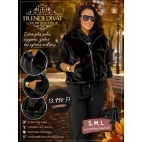   Stand-up collar, shortened, zippered faux fur women's vest "25189" - Chocolate / L