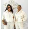 Stand-up collar, shortened, zippered faux fur women's vest "25189" - Off White / M