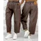 Leisure pants with rubber waist, "100% Natural" ticket - Chocolate