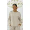 Extra-loose, fluffy knit sweater - Beige