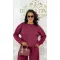 Extra-loose, fluffy knit sweater - Burgundy