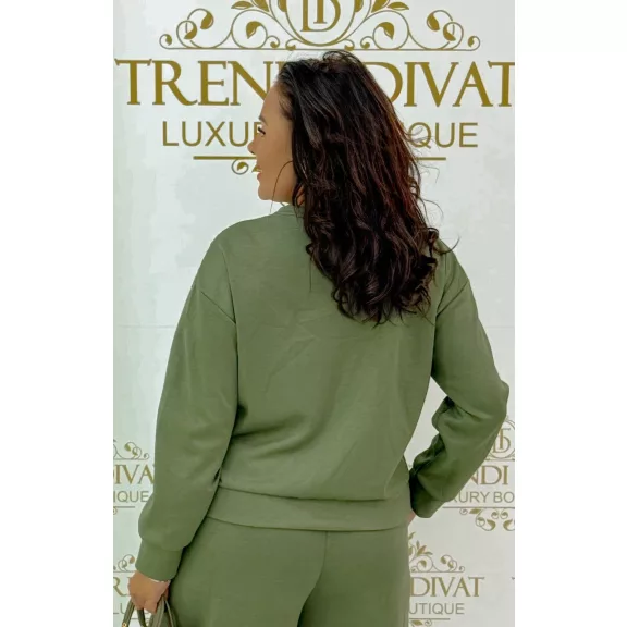 Extra-loose, fluffy knit sweater - Khaki