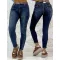 Testhezálló női slim fit farmernadrág különleges hátsó zsebmegoldással, övvel "SZ3636-G" - M