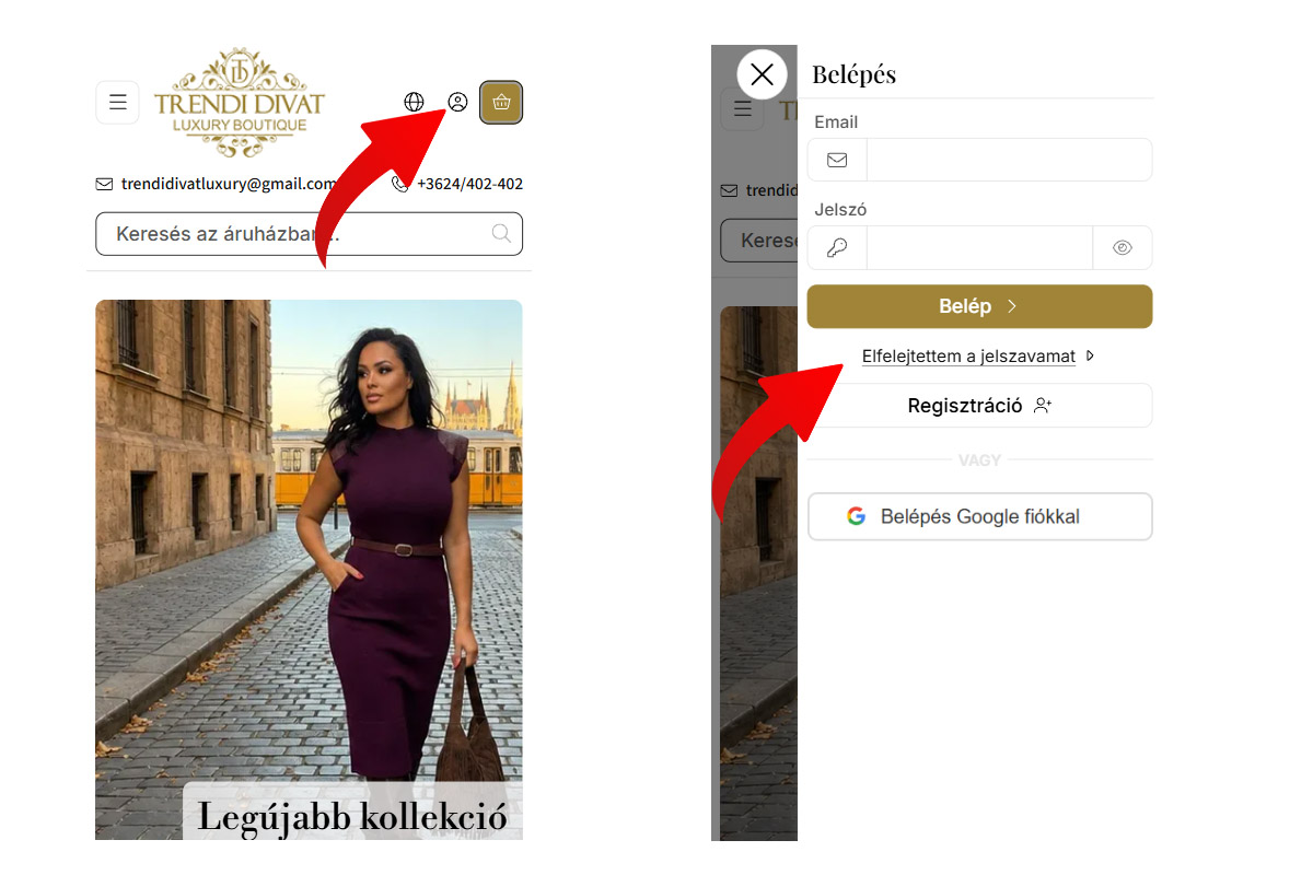 Regisztráció megújítása a Trendi Divat webáruházban